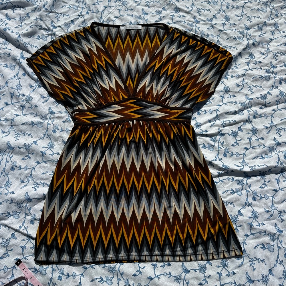 Vintage Y2K Charolette Russe Chevron Babydoll blouse